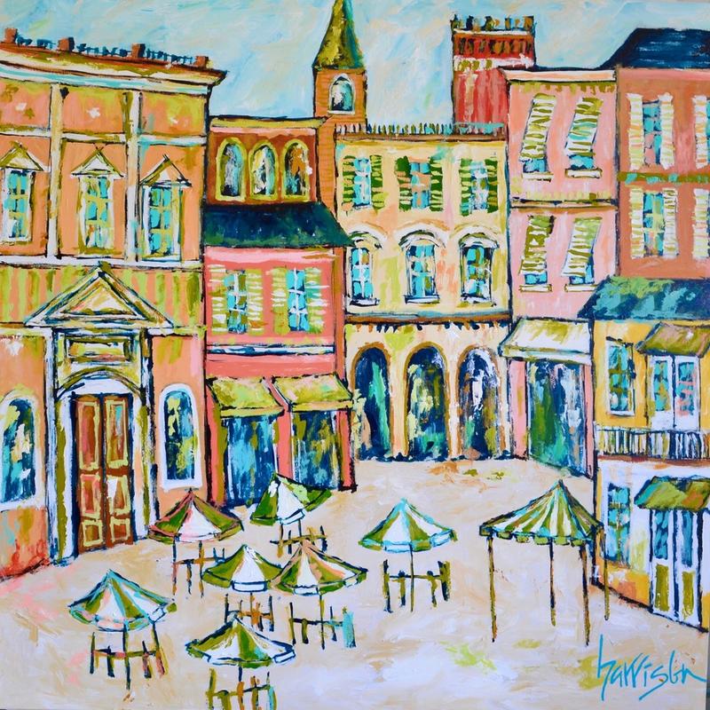 LATE LUNCH IN THE SHADE 48x48