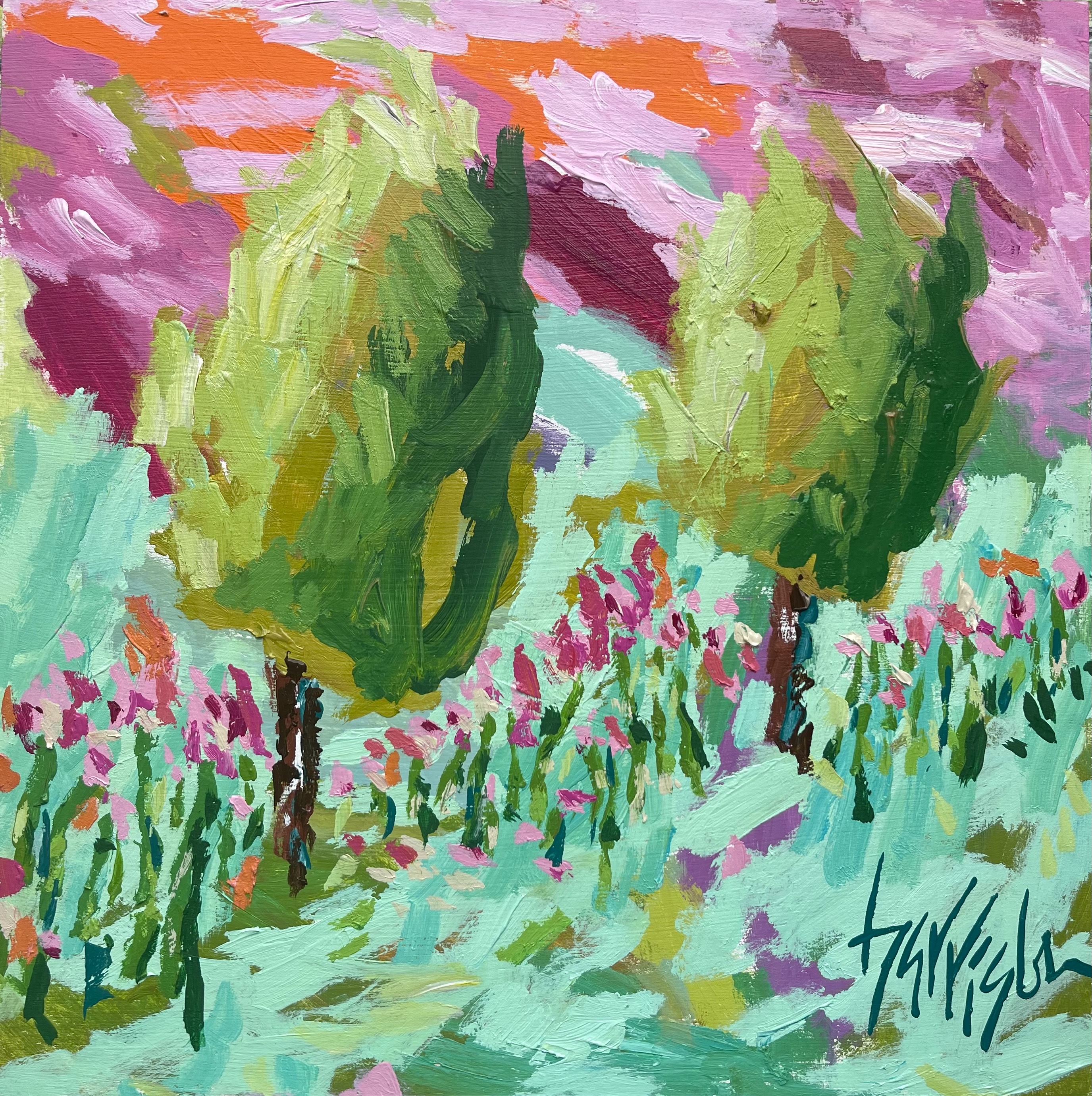 IN THE GARDEN 21 - 16"w x 16"h