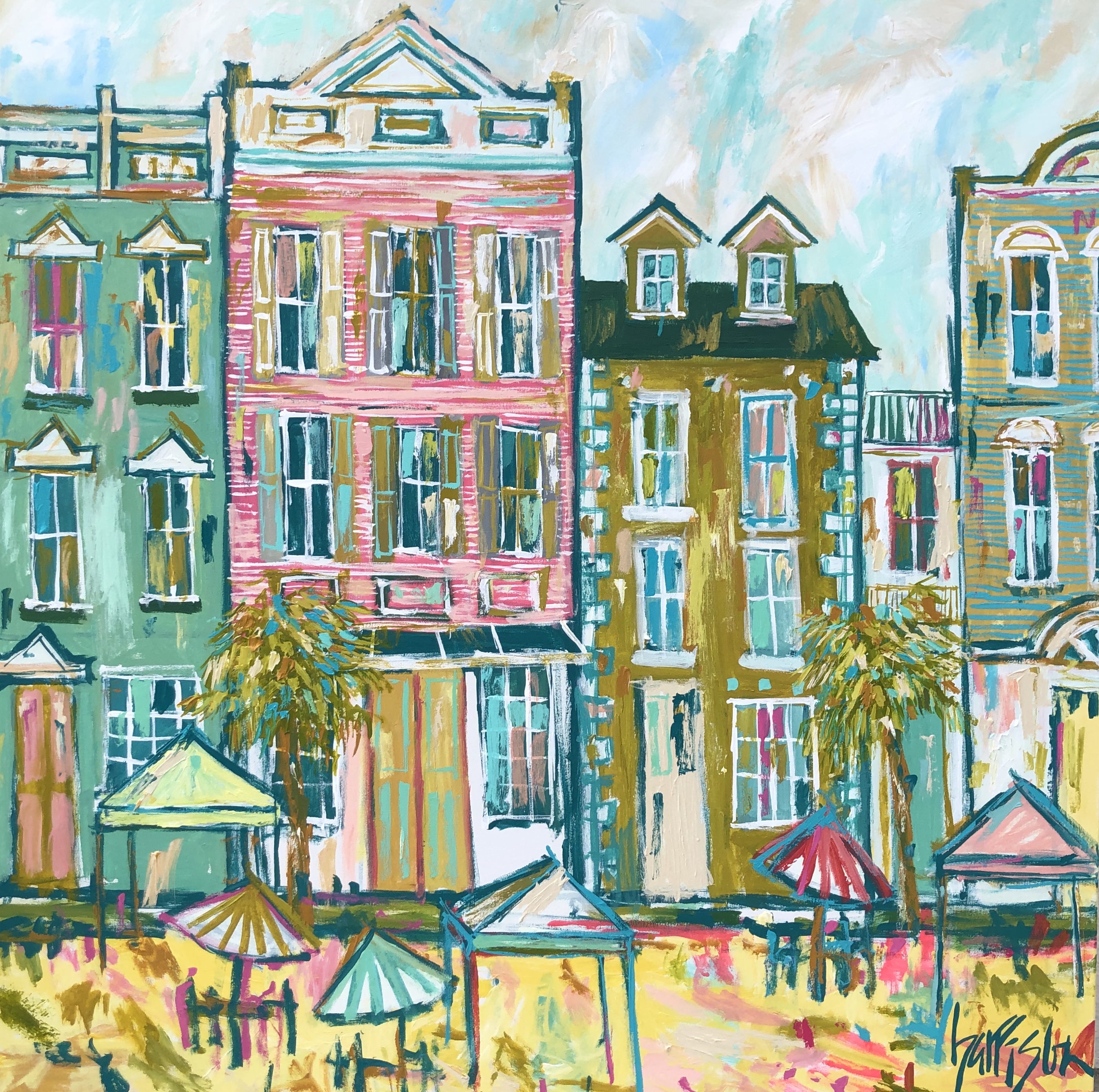 AFTERNOON AT SECOND SUNDAY 48x48