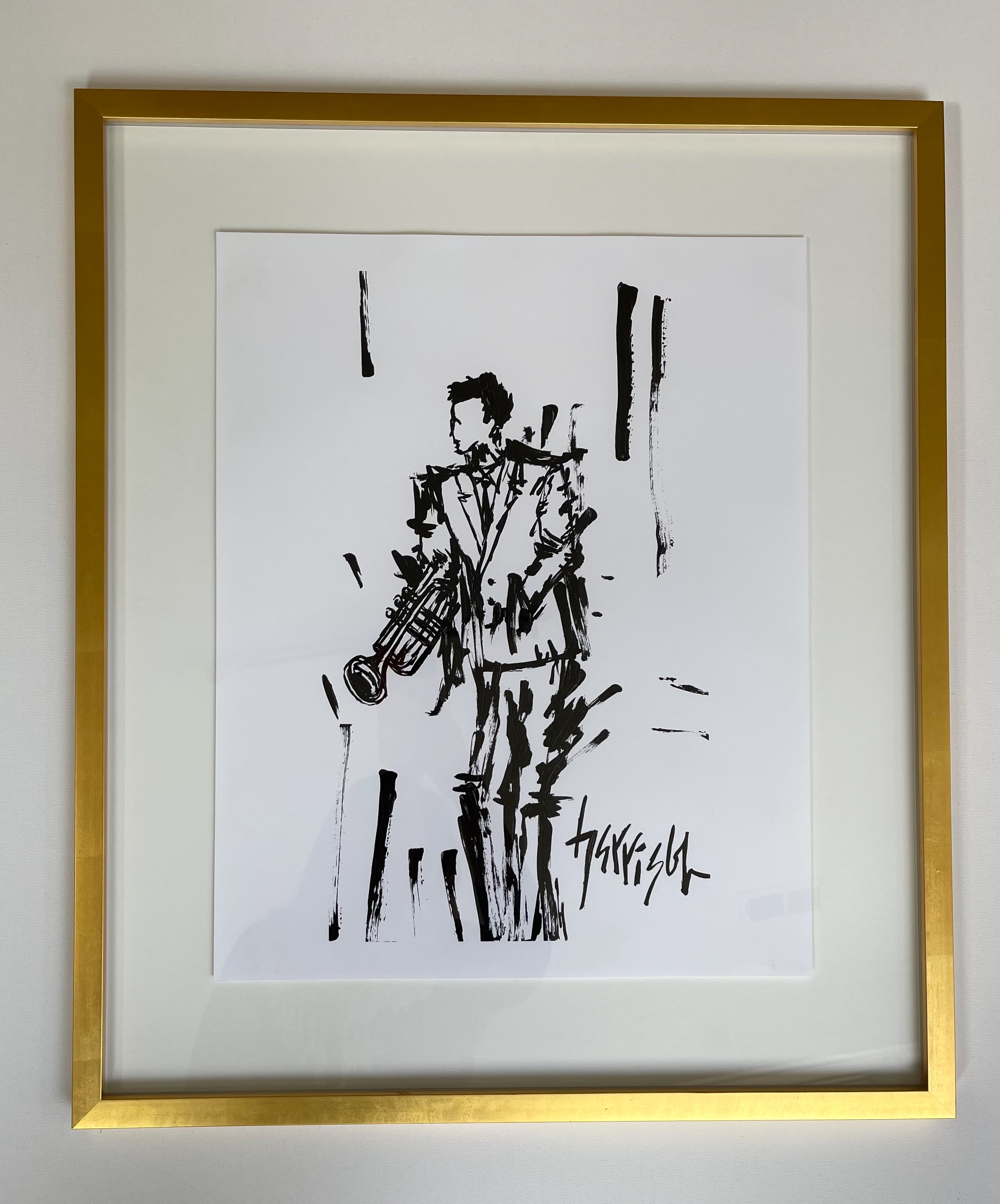 FRAMED TRUMPET PRINT 23.25"w x 27.25"h