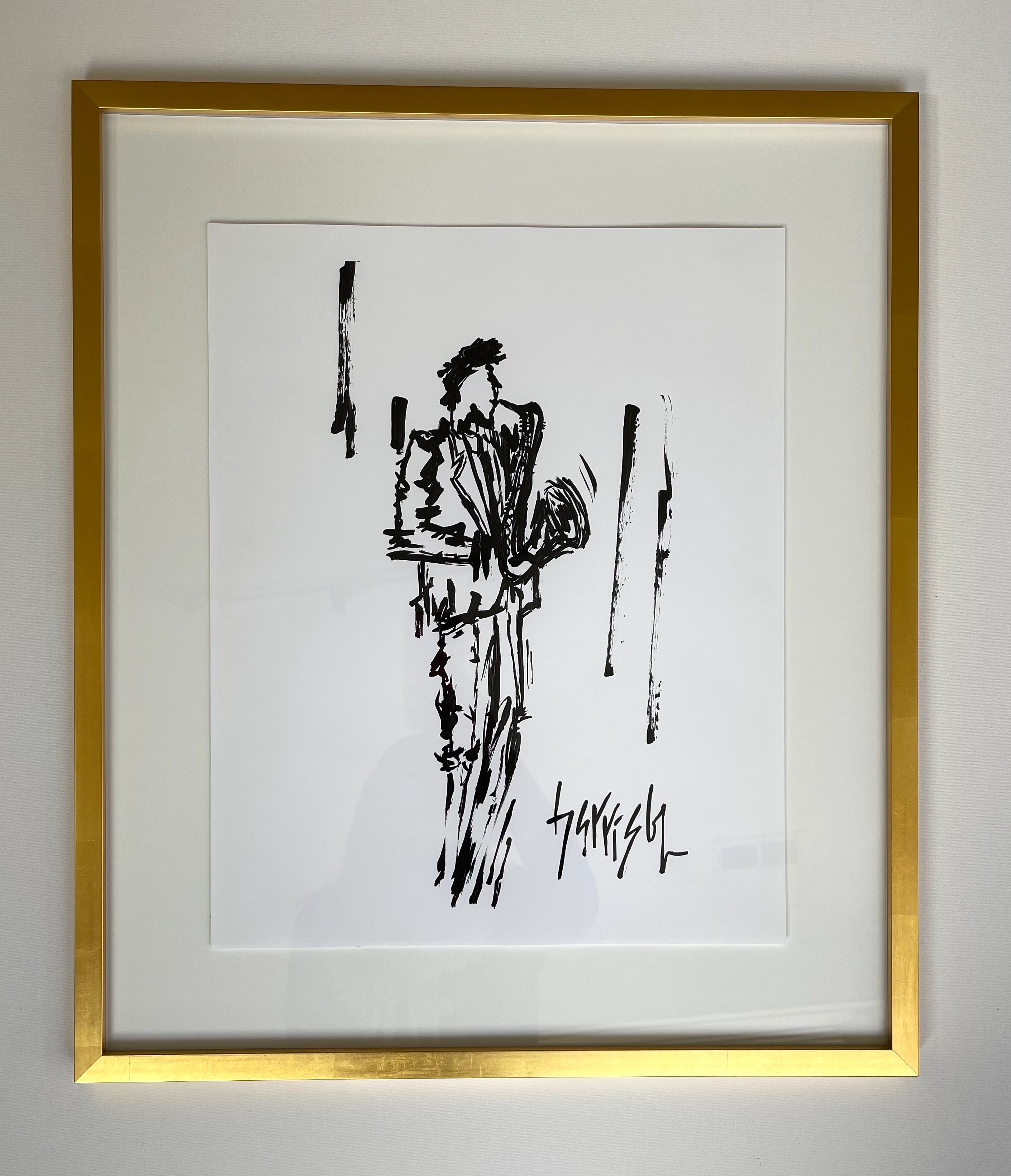 FRAMED SAXOPHONE PRINT 23.25"w x 27.25"h