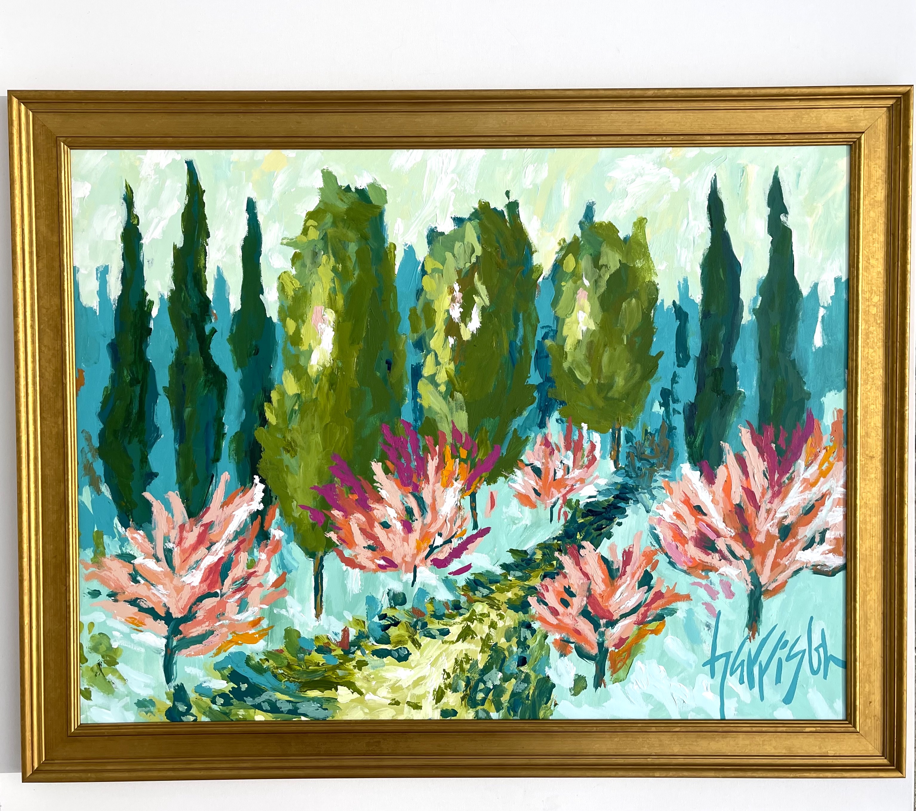 HOLIDAYS IN PROVENCE 12 - 45.5"w x 35.5"h framed