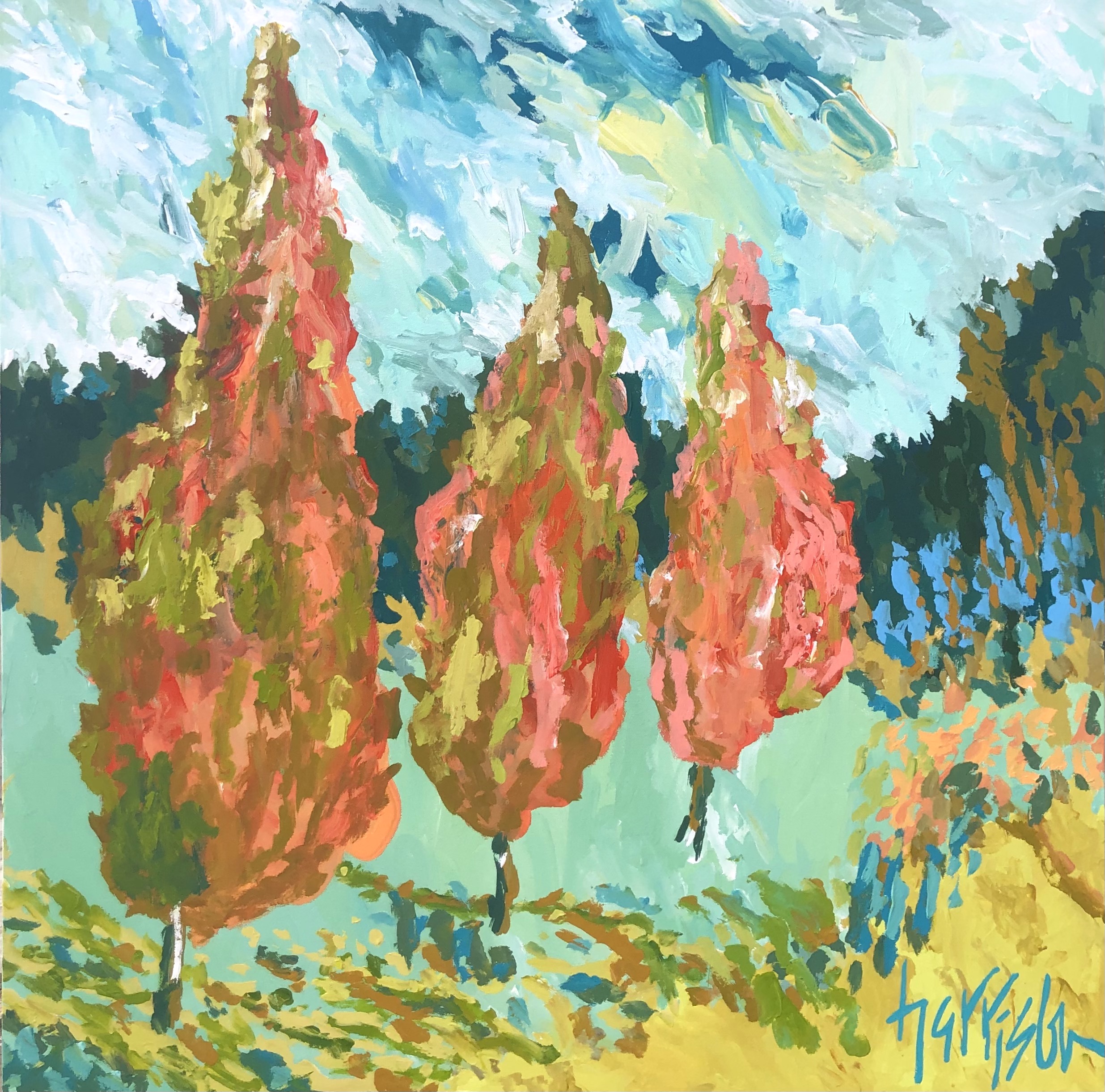 ALL THROUGH THE TREES II - 36x36